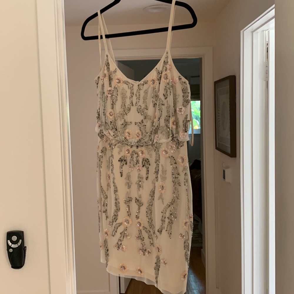 Adrianna Pappell Beaded Mini Dress